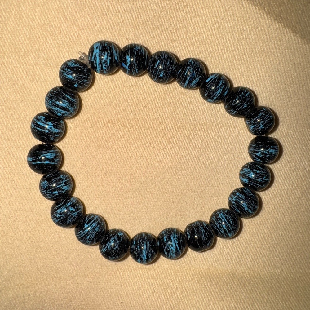 Black and Blue Beaded Bracelet